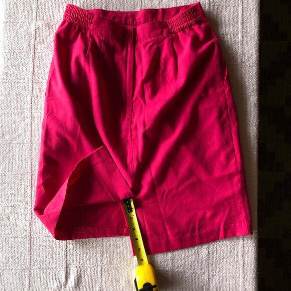 VTG Sag Harbor Pencil Skirt Size 12P Pink Short Knee High Waisted Office Barbie - Picture 9 of 9